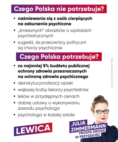 s.....0 - Więcej PKB na NFZ w tym na psychiatrię :)
#polityka #zdrowie #psychologia ...