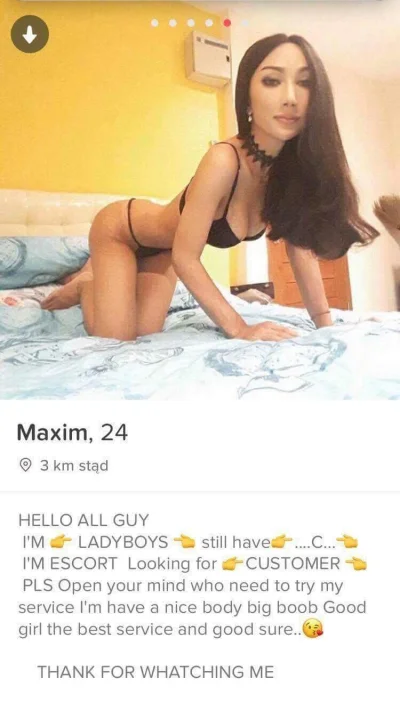 maszpozdro - Typowy profil na tinderze z tamtych stron, trzeba uważnie czytać opisy (...