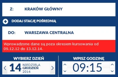 1.....2 - od dwóch dni próbuje znaleźć rozkład PKP zaczynający się 14 grudnia

POWODZ...