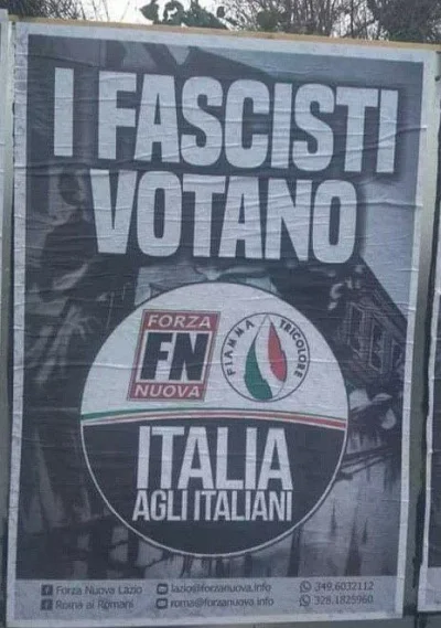 J.....D - @Latarenko jakim nam? 

Tu oficjalny plakat Forza Nuova zachęcający do głos...