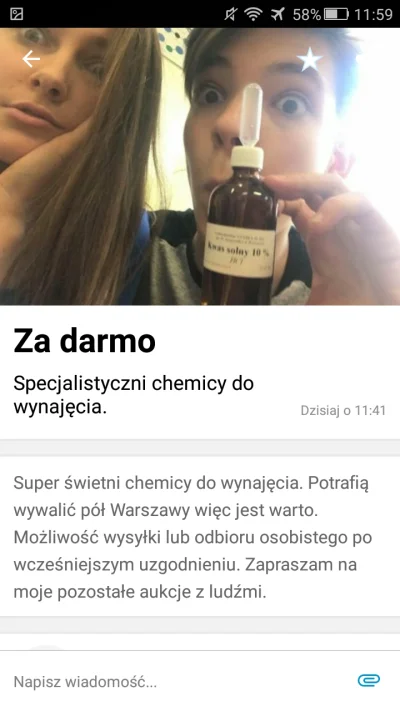 siabi - Mogą wywalić pół Warszawy!
#olx #chemicy 
#heheszki
