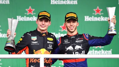R.....8 - Historyczne podium GP Brazylii. Po raz pierwszy w historii dublet w F1 zdob...