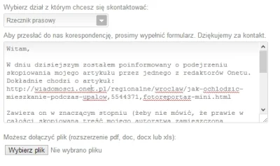 TheMan - Wystosowałem odpowiednie pismo przez formularz kontaktowy dostępny na stroni...