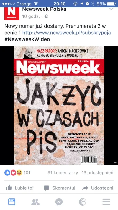 fryne_ - Niesamowicie bawi mnie nowa okładka Newsweeka. ( ͡º ͜ʖ͡º) #bekazlewactwa