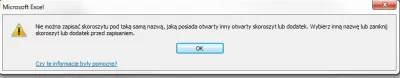 ludzik - Patrzcie co ten Excel. Komunikat wyskoczył po próbie zapisania pliku o tej s...