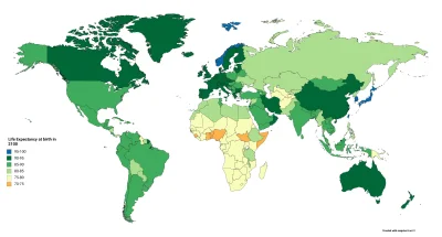 A.....n - Life Expectancy at birth in 2100.
#gruparatowaniapoziomu #mapy #mapporn #ka...