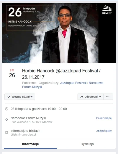 Joz - Herbie Hancock na zakończenie festiwalu Jazztopad we #wroclaw

http://www.nfm...
