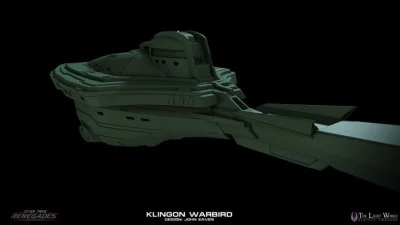 80sLove - Ilustracja koncepcyjna dziobu klingońskiego warbirdu dla pilota serialu "St...