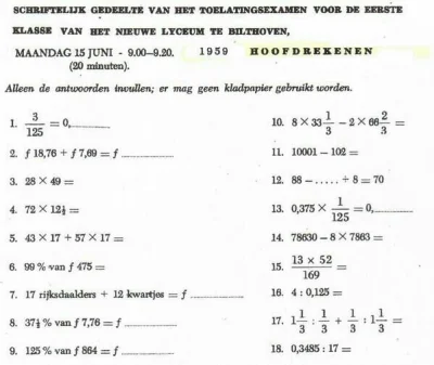 konijn - Egzamin wstępny do holenderskiego liceum w Bilthoven w 1959. Przystępują ucz...