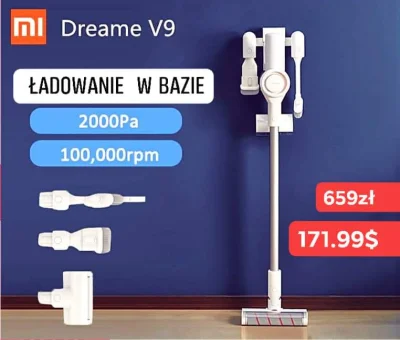 sebekss - Tylko 171.99$ (659zł) za odkurzacz pionowy Xiaomi Dreame V9❗
Lub Jimmy JV8...