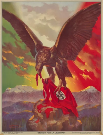N.....i - Meksykański Plakat propagandowy z czasów II wojny światowej. Świetnie by si...