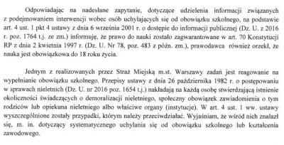 PrawaUcznia - Jakiś czas temu zapytałem SM Warszawa, w trybie dostępu do informacji p...