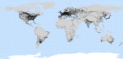 Waldhoffer - Mapa linii kolejowych na świecie AD 2009

#ciekawostki #motoryzacja #k...