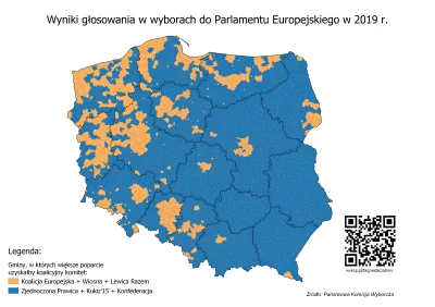 czarnobiaua - Wyniki głosowania w wyborach do Parlamentu Europejskiego w 2019 r. - hi...