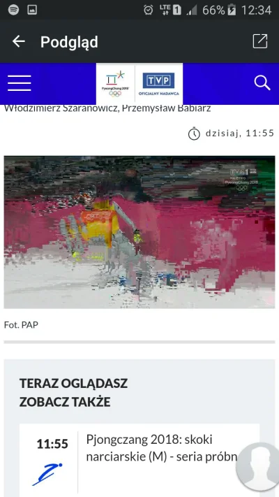 EdenN - Ktoś sobie poradził z takimi artefaktami na streamie live sport TVP? 
#skoki ...