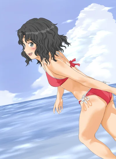 Czokolad - #randomanimeshit #amagami #kaorutanamachi #swimsuit #blushedface