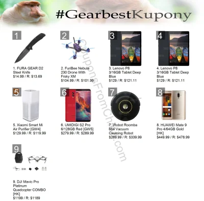 n_____S - Witam w tagu #GearbestKupony,
poniżej publikuję kupony ze sklepu interneto...