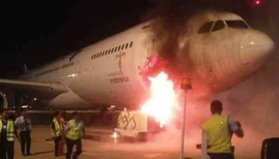 marekmarecki - #groundhandling airbus A330 częściowo nadpalony. Przyczyna pożaru GPU ...
