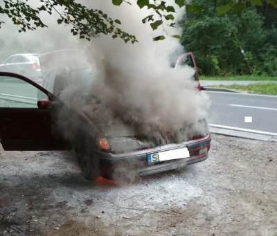 Just_Piotrek - A Renault Megane Classic płonie tak.
#strazpozarna przyjechała to już ...