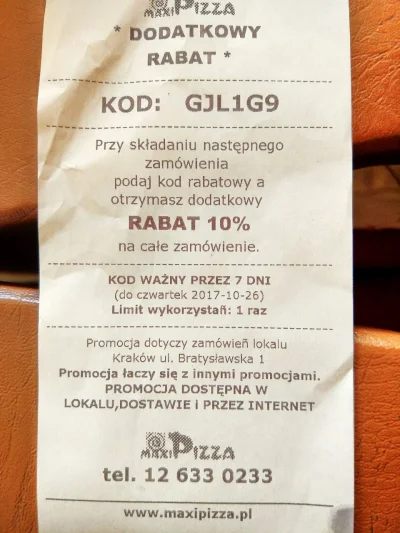 L.....g - Kod rabatowy maxi Pizza Kraków (ul. Bratysławska 1). Kto pierwszy ten lepsz...