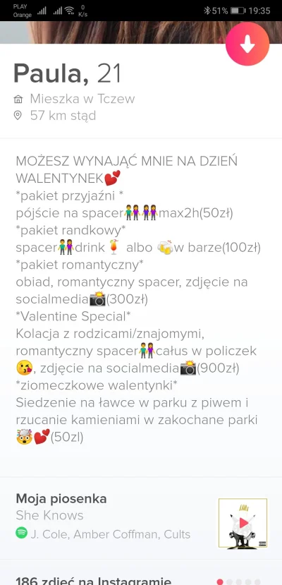 smatthy - Oficjalny cennik na 14 lutego 
#tinder