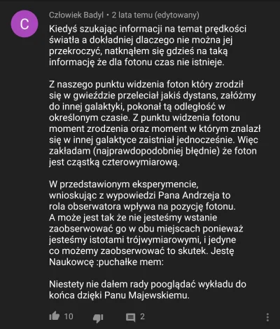 CreaOnion - #fizyka #matematyka #nauka
Trafiłem na ciekawy komentarz na temat fizyki ...