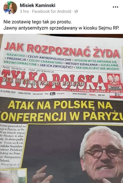 k1fl0w - Kiosk w polskim parlamencie sprzedaje antysemicką gazetę, która doradza czyt...
