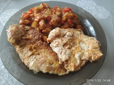 rpodjadek - Dzisiejszy obiad: keto leczo, kotlet z piersi indyka, pseudo omlet-jajecz...