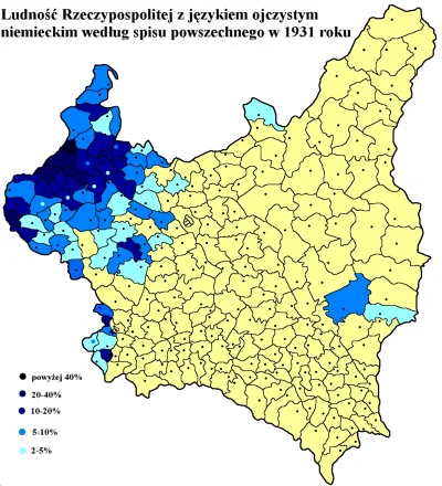 m.....g - Ludność Polski z niemieckim jako język ojczysty w 1931 roku.
#historiapols...