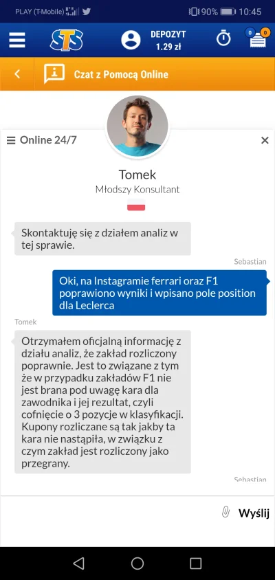 sebek1234 - Jak wam bukmacher rozliczył wczorajsze kwalifikacje w F1 po sytuacji z ma...