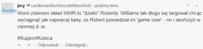 kontra - >Moim zdaniem skład WMR to "dzieło" Roberta. Williams tak długo się targował...