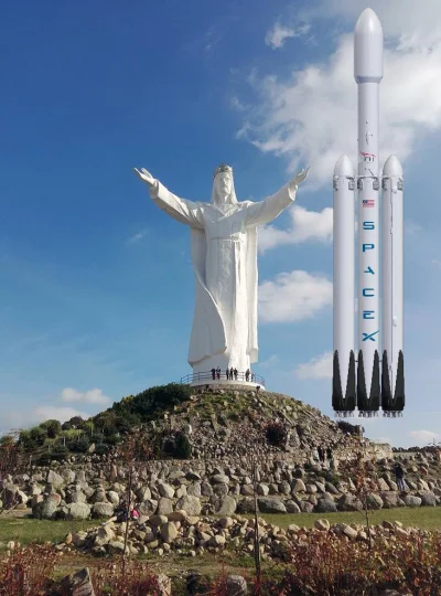 L.....m - Figura Jezusa Chrystusa Króla Wszechświata vs Falcon Heavy
Więcej porównań...