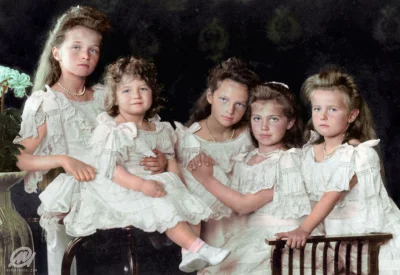 angelo_sodano - Dzieci cara Mikołaja II Romanowa, od lewej wielka księżna Olga, carew...