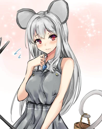 LlamaRzr - #randomanimeshit #touhou #nazrin #kemonomimi #nezumimi #redeyesalert #blus...