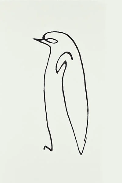 chce_umrzec - Obraz „Penguin” narysowany przez Pablo Picasso w 1907 za pomocą tylko j...