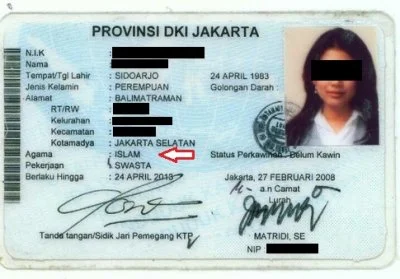 g.....3 - Obywatele Indonezji są zmuszeni do informowania o swojej religii w trakcie ...
