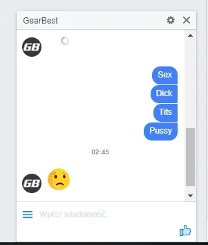 jedzgruszki - Taką oto konwersację przeprowadziłem z botem sklepu #gearbest

#hehes...