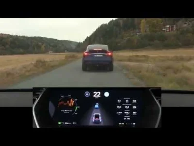 f.....s - Model S na najnowszej wersji systemu 8.0,
wykrywa nagłe hamowanie samochod...