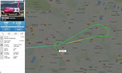M.....s - #lublin #flightradar24 Wizzair przerwał podejście ze względu na zbyt silny ...