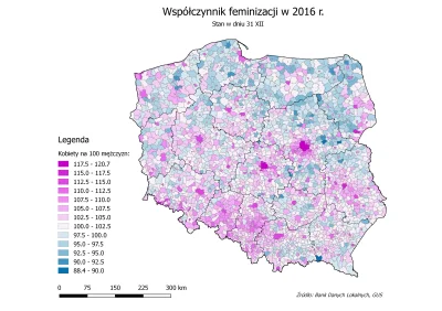 czarnobiaua - Współczynnik feminizacji w 2016 r.

Czyli gdzie jest największa staty...