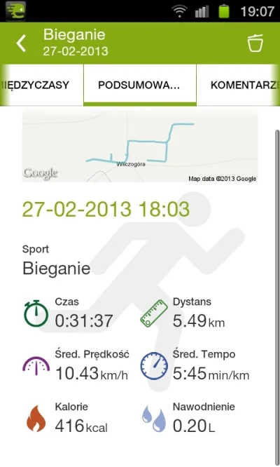 SiekYersky - Endomondo załapał GPS po 400 metrach :| ale co tam, wycisnąłem z siebie ...