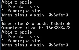 Arnoldy - @lionbest: Dodaję wyświetlenie adresu stos w main oraz adresu stos2 w push,...