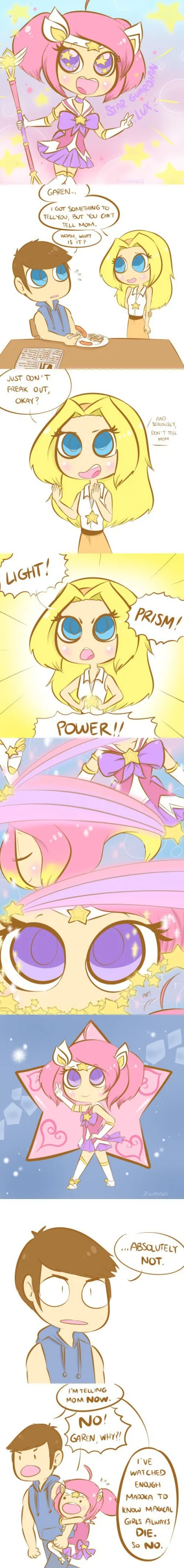 k.....e - #randomanimeshit #lol #leagueoflegends #lux #garen #madokamagica #9gag
Tak...