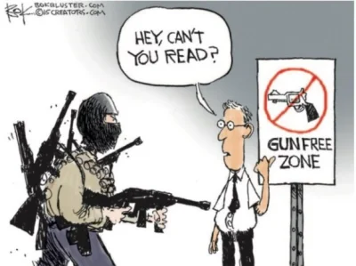 lembol - Całe szczęście, że w USA są strefy wolne od broni (tzw. gun free zone), gdzi...