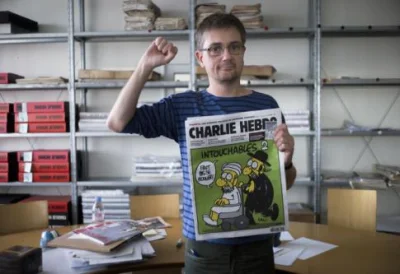 rzep - Charb, jeden z rysowników zabitych w dzisiejszym ataku na Charlie Hebdo, po ot...