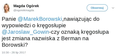 MiKeyCo - > zmianę nazwiska przez Marka Borowskiego

@#!$%@?: W którym tweecie? W t...