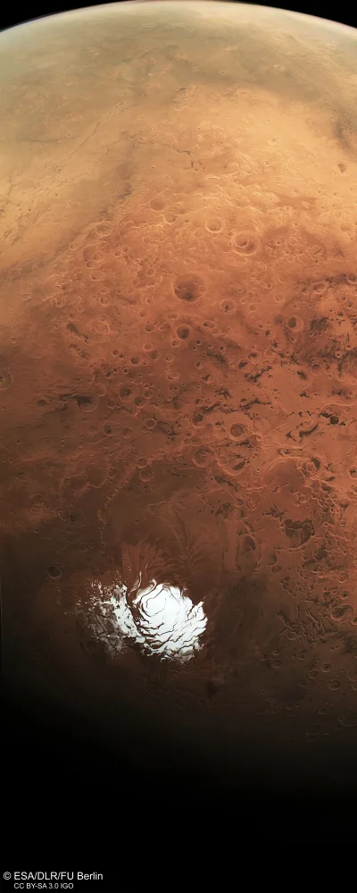 d.....4 - Biegun południowy Marsa sfotografowany przez sondę Mars Express 25 lutego 2...