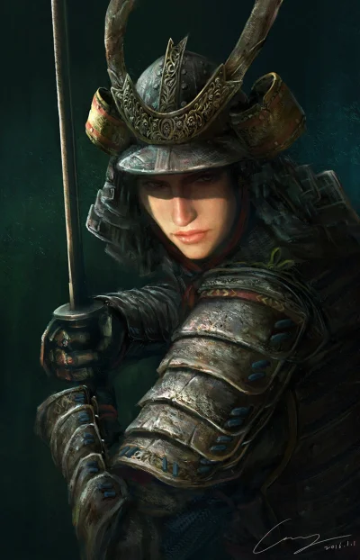 Procyon95 - Female Warrior - autor Zhiyong Li
#art #samuraj