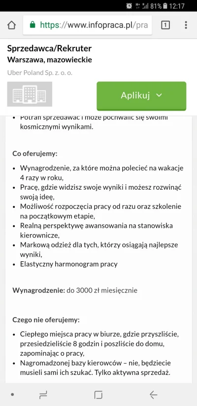 Boros - Siostra podeslala mi fajne ogłoszenie o pracę. Stac cie na wakacje 4x w roku ...