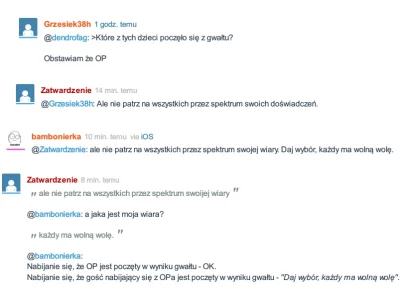 Zatwardzenie - Powtarzam:
"ale nie patrz na wszystkich przez spektrum swoijej wiary"...